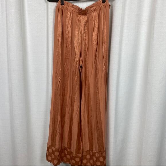 Victoria’s Secret Orange Rust Wide Leg Satin Lounge Pants Sz.S NWT - Picture 10 of 15
